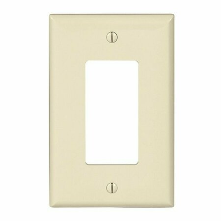 EATON Wiring Devices Wallplate, 4.87 in L, 3.12 in W, 1 -Gang, Polycarbonate, Light Almond, High-Gloss PJ26LA
